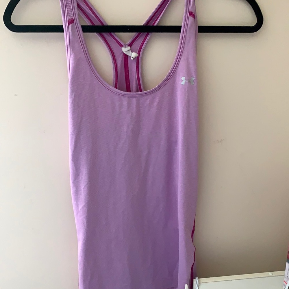 Purple & white gym tank